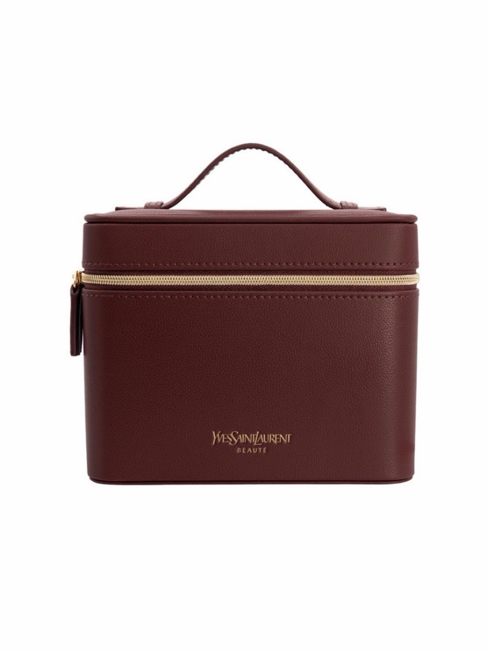 Yves Saint Laurent Burgundy Leather Vanity Case Bag new